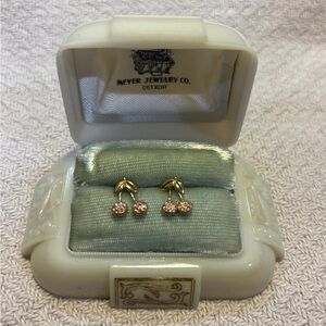 Y2K Juicy Couture Cherry Stud Earrings Gold Tone Vintage 2000s